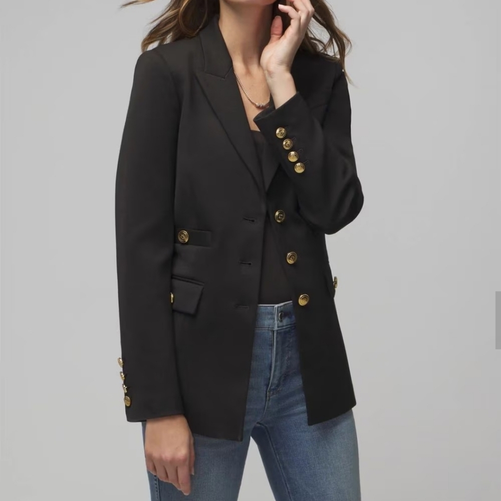 WHBM Blazer with Gold Accents